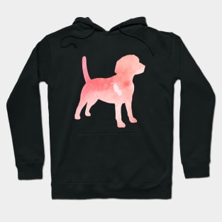 Pink Beagle Dog Art Silhouette Hoodie